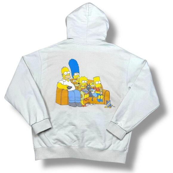 Acme De La Vie x The Simpsons Hoodie Full Zip Light Beige Men’s Size 1 Rare - Picture 2 of 15